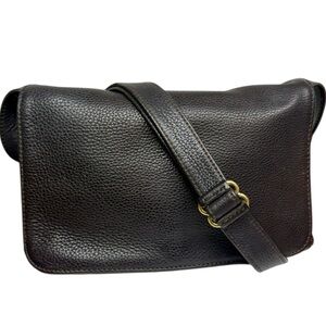 Vintage Coach Dark Brown #4928 Full Flap Leather Crossbody Messenger Bag 90s